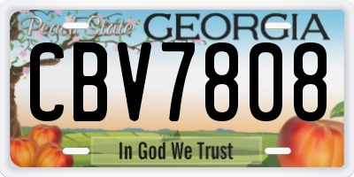 GA license plate CBV7808