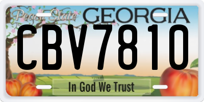 GA license plate CBV7810