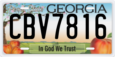 GA license plate CBV7816