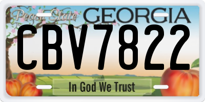 GA license plate CBV7822
