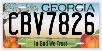 GA license plate CBV7826