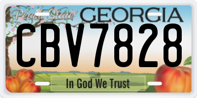 GA license plate CBV7828