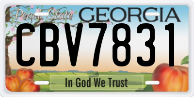 GA license plate CBV7831