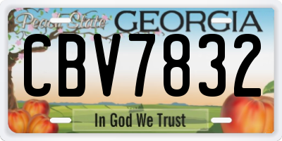 GA license plate CBV7832