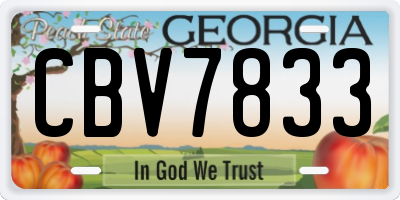 GA license plate CBV7833
