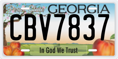 GA license plate CBV7837