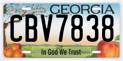 GA license plate CBV7838