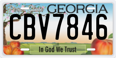 GA license plate CBV7846