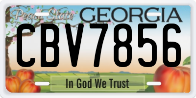 GA license plate CBV7856