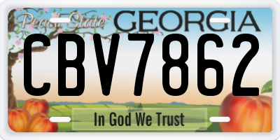 GA license plate CBV7862