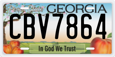 GA license plate CBV7864