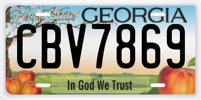 GA license plate CBV7869