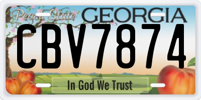 GA license plate CBV7874