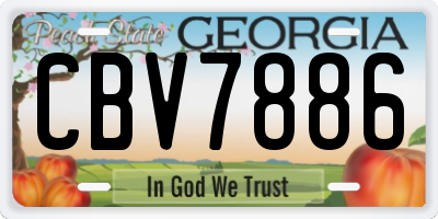 GA license plate CBV7886