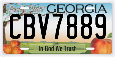 GA license plate CBV7889