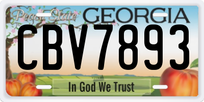 GA license plate CBV7893