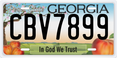 GA license plate CBV7899