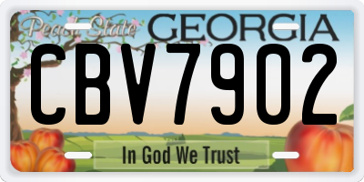 GA license plate CBV7902