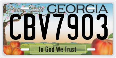 GA license plate CBV7903