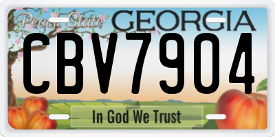 GA license plate CBV7904