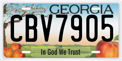 GA license plate CBV7905