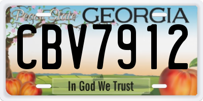 GA license plate CBV7912