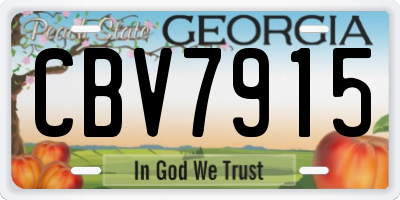GA license plate CBV7915