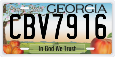 GA license plate CBV7916
