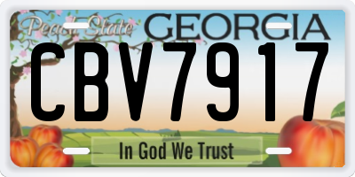 GA license plate CBV7917
