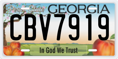 GA license plate CBV7919