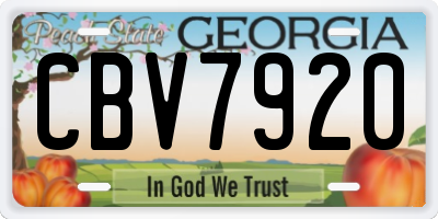 GA license plate CBV7920