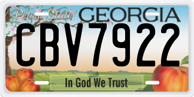 GA license plate CBV7922