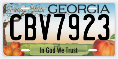 GA license plate CBV7923