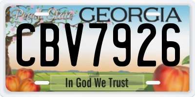 GA license plate CBV7926