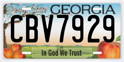 GA license plate CBV7929