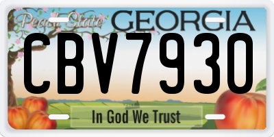 GA license plate CBV7930