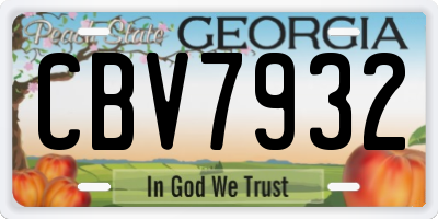 GA license plate CBV7932