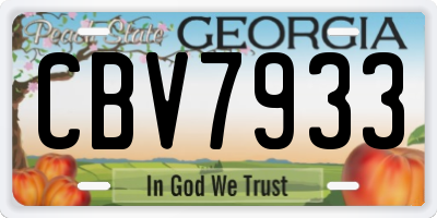 GA license plate CBV7933