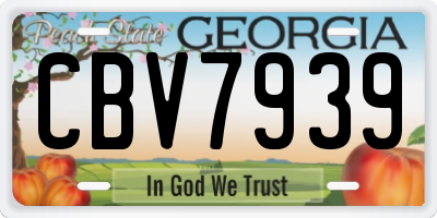 GA license plate CBV7939