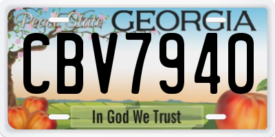 GA license plate CBV7940