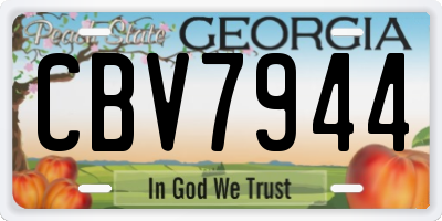 GA license plate CBV7944
