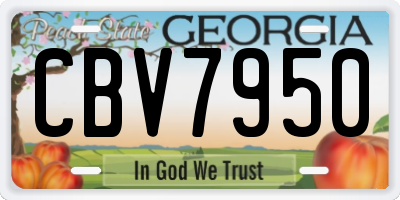 GA license plate CBV7950