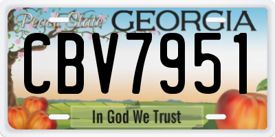 GA license plate CBV7951