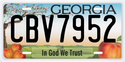 GA license plate CBV7952