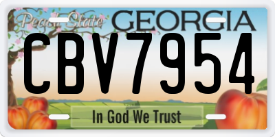 GA license plate CBV7954