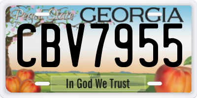 GA license plate CBV7955