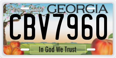 GA license plate CBV7960
