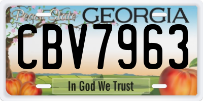 GA license plate CBV7963