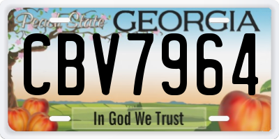 GA license plate CBV7964