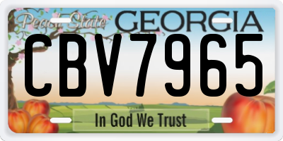 GA license plate CBV7965